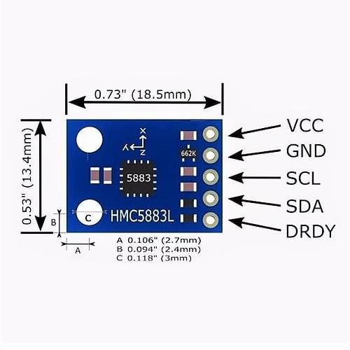 HMC5883L Arduino 3 Eksen Pusula Sensörü GY-273
