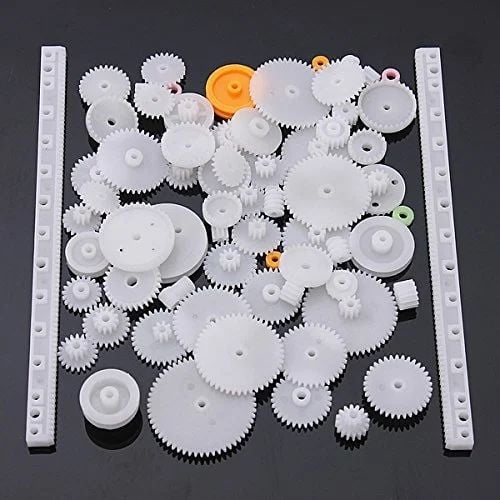 75 Parça Plastik Dişli Çark Seti (DC Motor - DIY -Hobi Seti)