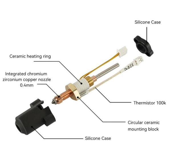 Creality K1C K1 Max Unicorn Hotend Kit Quick-Swap Full Hotend Kit