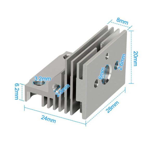 Creality K1C-K1-K1 Max Extruder Alüminyum Soğutucu Blok Heatsink-Unicorn Nozzle Uyumlu Yeni Versiyon