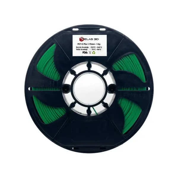 Elas 1.75mm Yeşil PET-G Plus Filament 1Kg