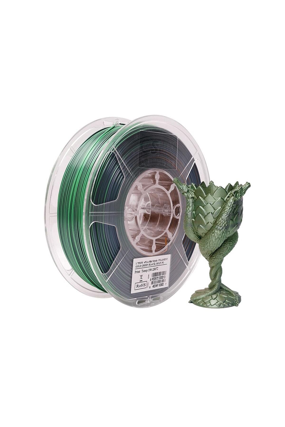 Esun PLA-Silk Mystic Filament Gold-Green-Black