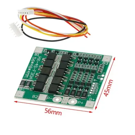 Kablolu Soketli 4S 30A BMS 14.8V 18650 Lityum-LiPo Pil Şarj Koruma Modülü