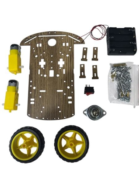 2WD Ahşap Tekerlekli Araba Kiti