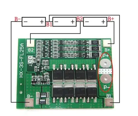 3S 25A BMS 12V 18650 Lityum LiPo Pil Şarj Koruma Modülü