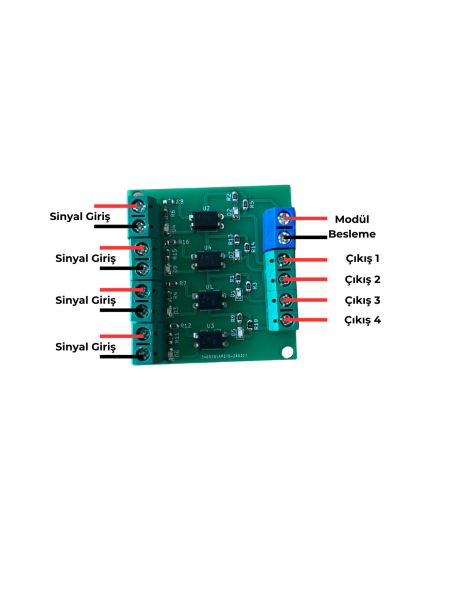 PC817 4 Kanal Optokuplör Modülü